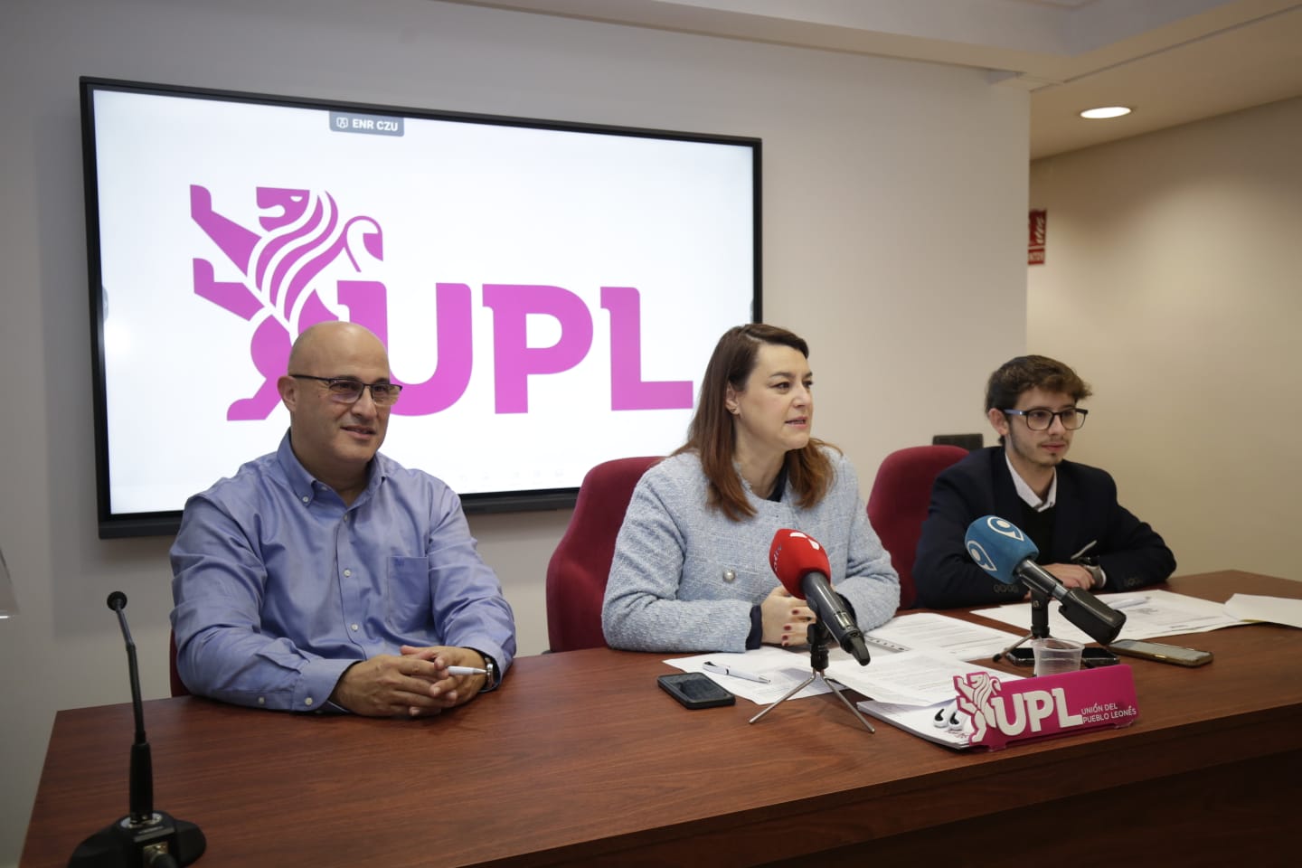 Rueda de prensa de los responsables educativos de UPL. | FERNANDO OTERO