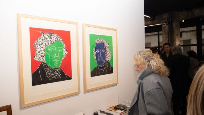 Una vista de la exposición en la galería Ármaga.