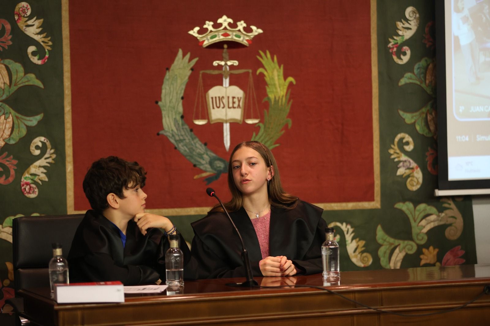 Juicio simulado sobre un caso de 'bullying' organizado por el colegio La Palomera y la Universidad de León. | FERNANDO OTERO