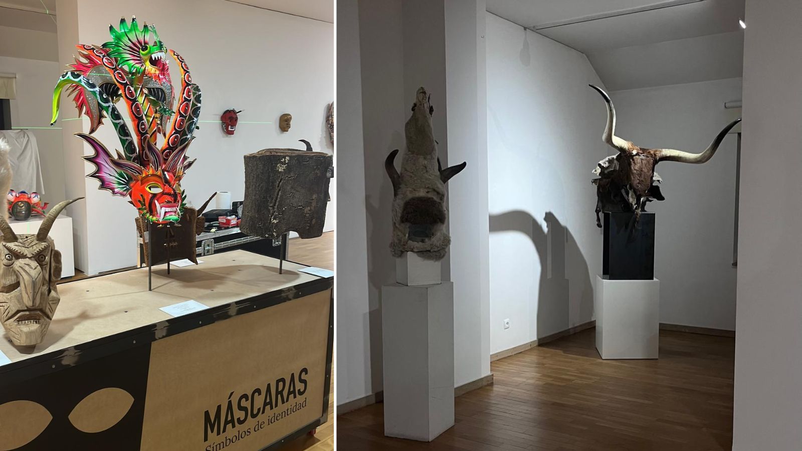 Dos imágenes de la exposición leonesa que ha viajado a Portugal. | L.N.C.