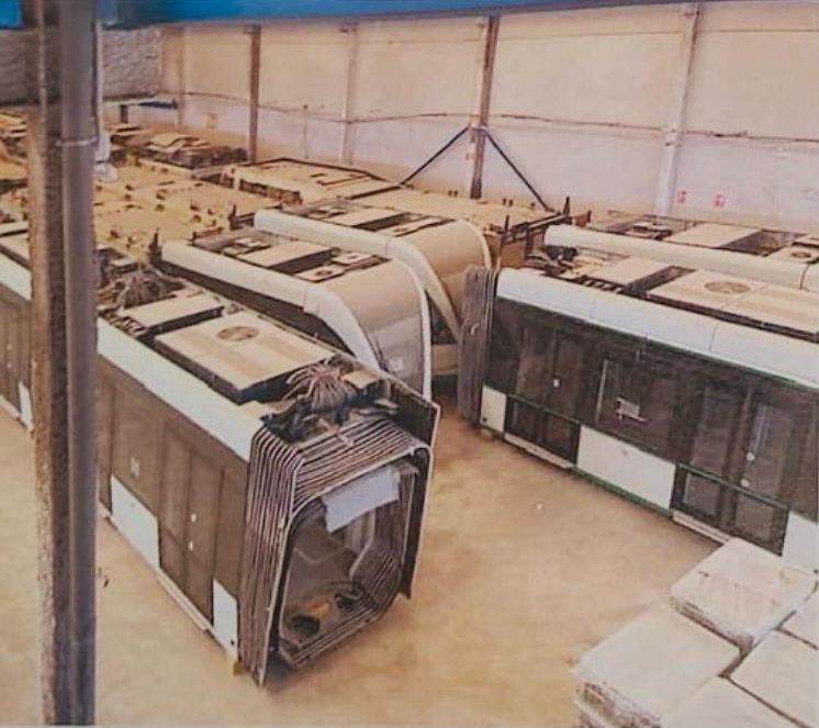 Imagen de los trenes-tranvía que se adquirieron para León. | LNC