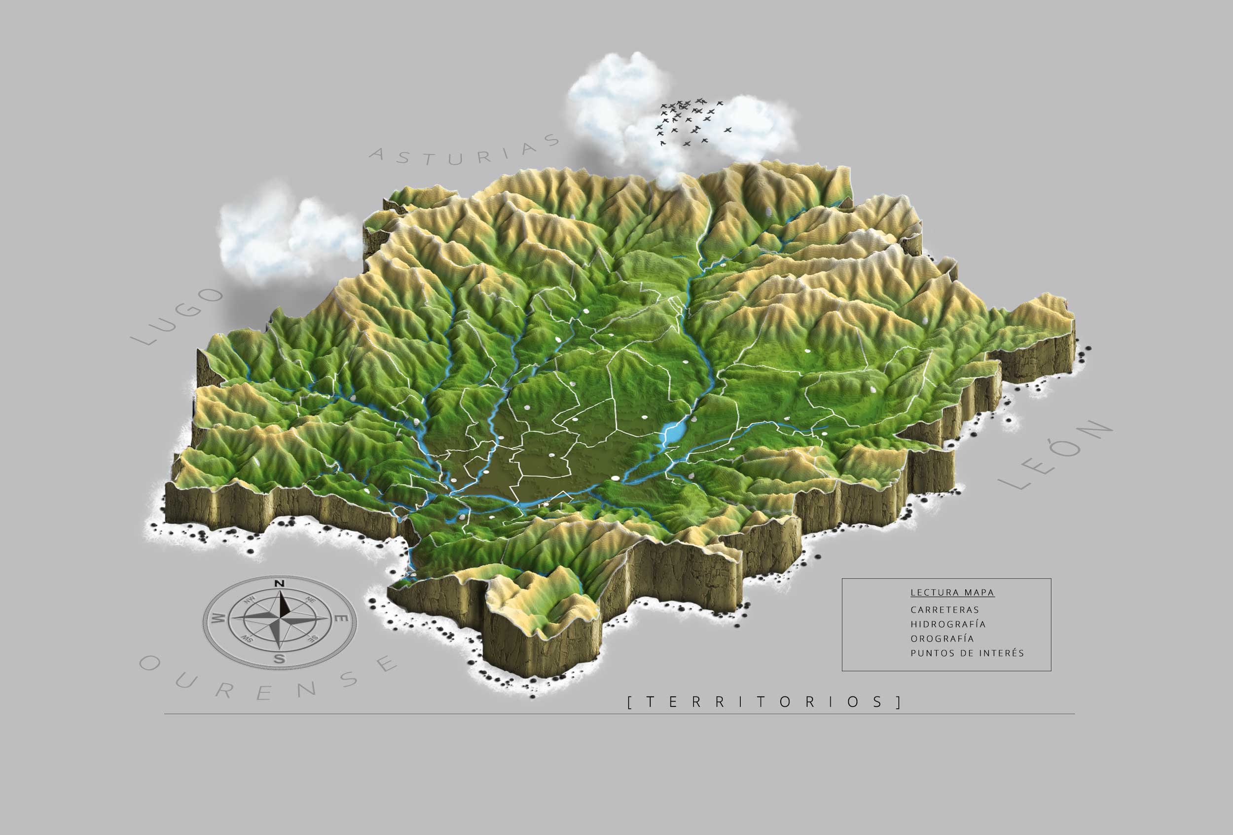 Mapa de la Comarca del Bierzo publicado por el Consejo Comarcal. 