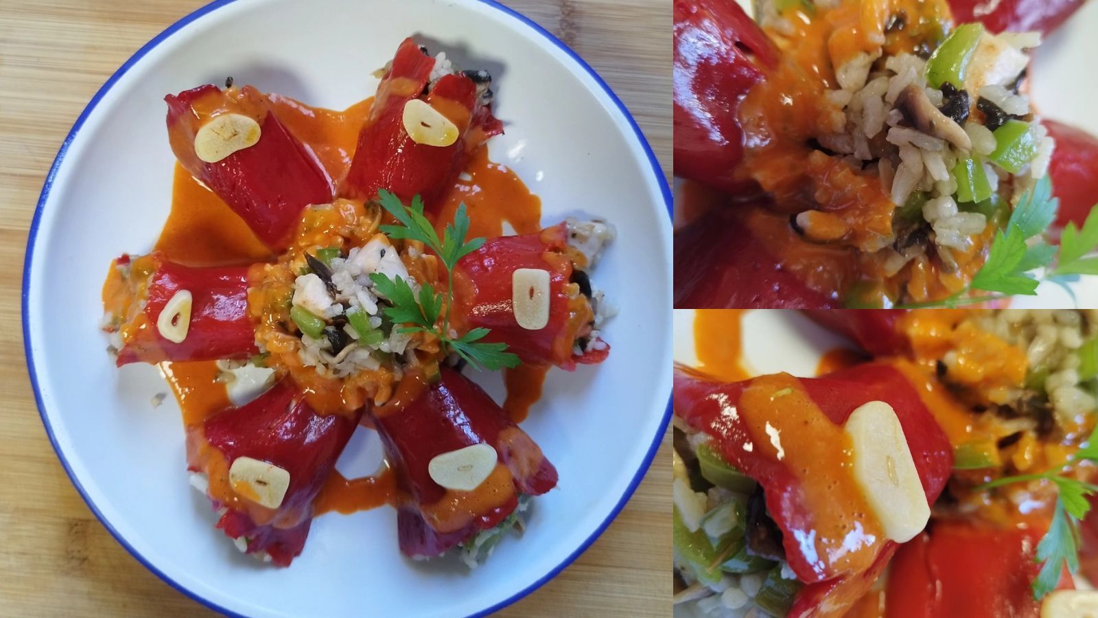 Receta de piquillos rellenos de arroz, champiñones y pollo de Marcelo Ramón.