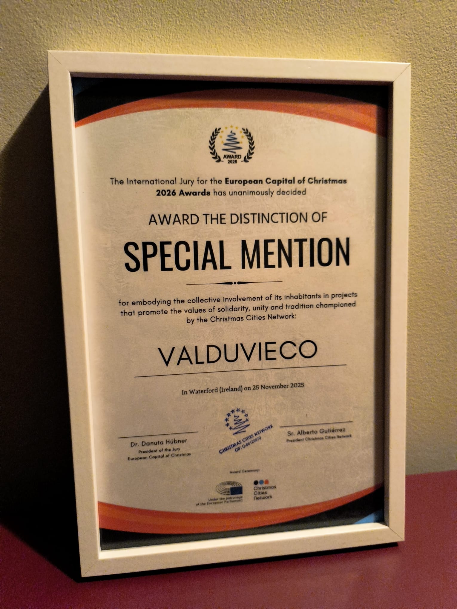 Reconocimiento al pueblo de Valduvieco