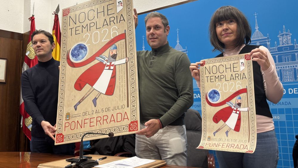 Presentación del cartel de la Noche Templaria de Ponferrada del 2026. | JAVIER FERNÁNDEZ