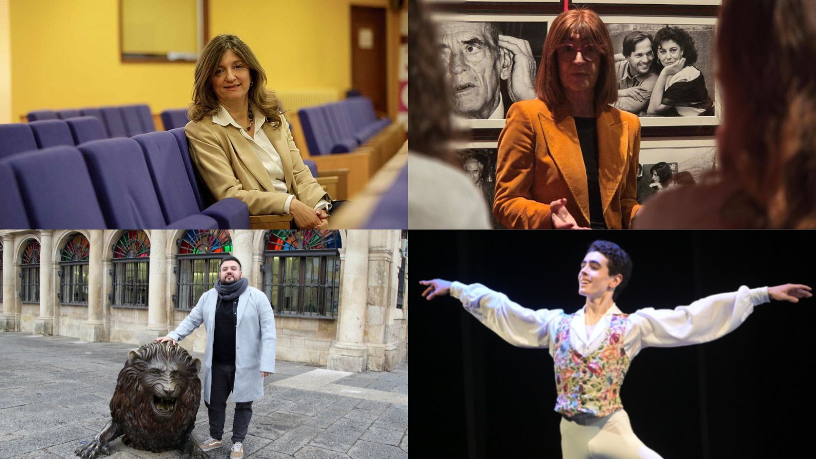 Nuria González en una imagen de Fernando Otero, Marisa Flórez en una imagen de Europa Press, Néstor López en una imagen de Peio García y el bailarín Jorge Lamelas en una imagen de archivo.