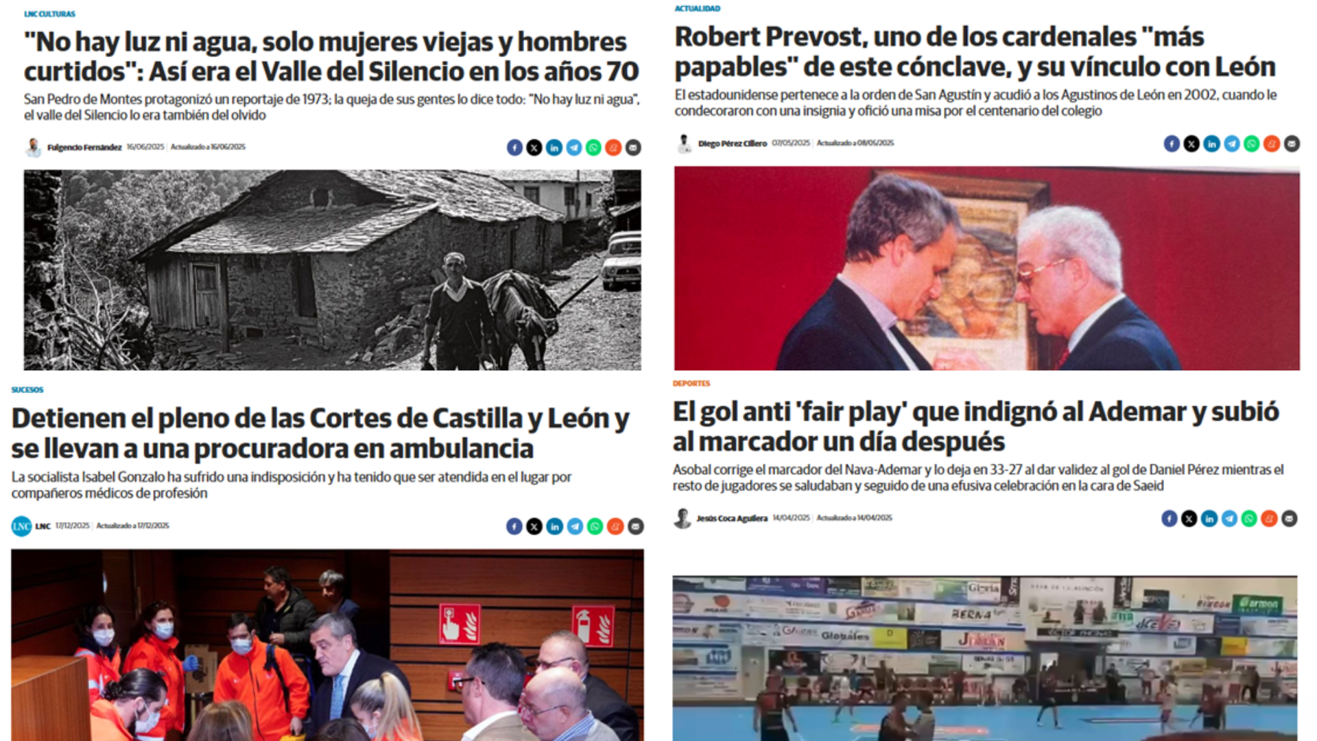 Algunas de las noticias más leídas en La Nueva Crónica de León este año 2025. | L.N.C.