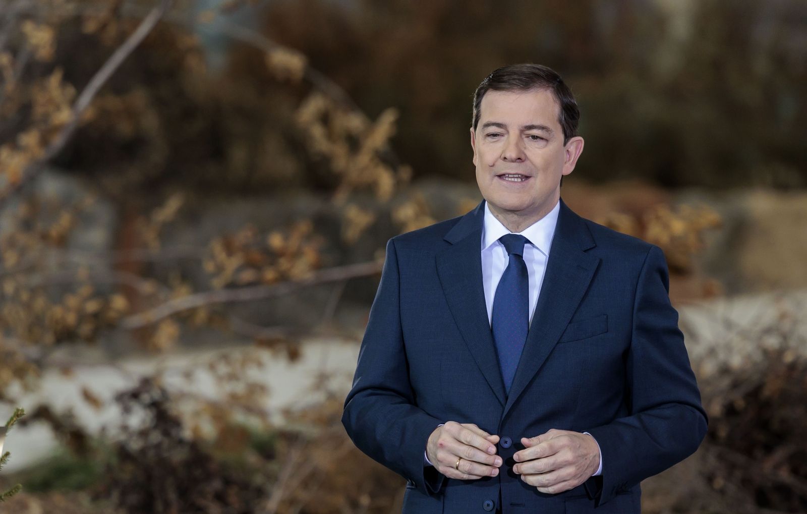 El presidente de la Junta de Castilla y León, Alfonso Fernández Mañueco, realiza su tradicional mensaje de Año Nuevo desde el Museo de la Evolución Humana de Burgos | ICAL