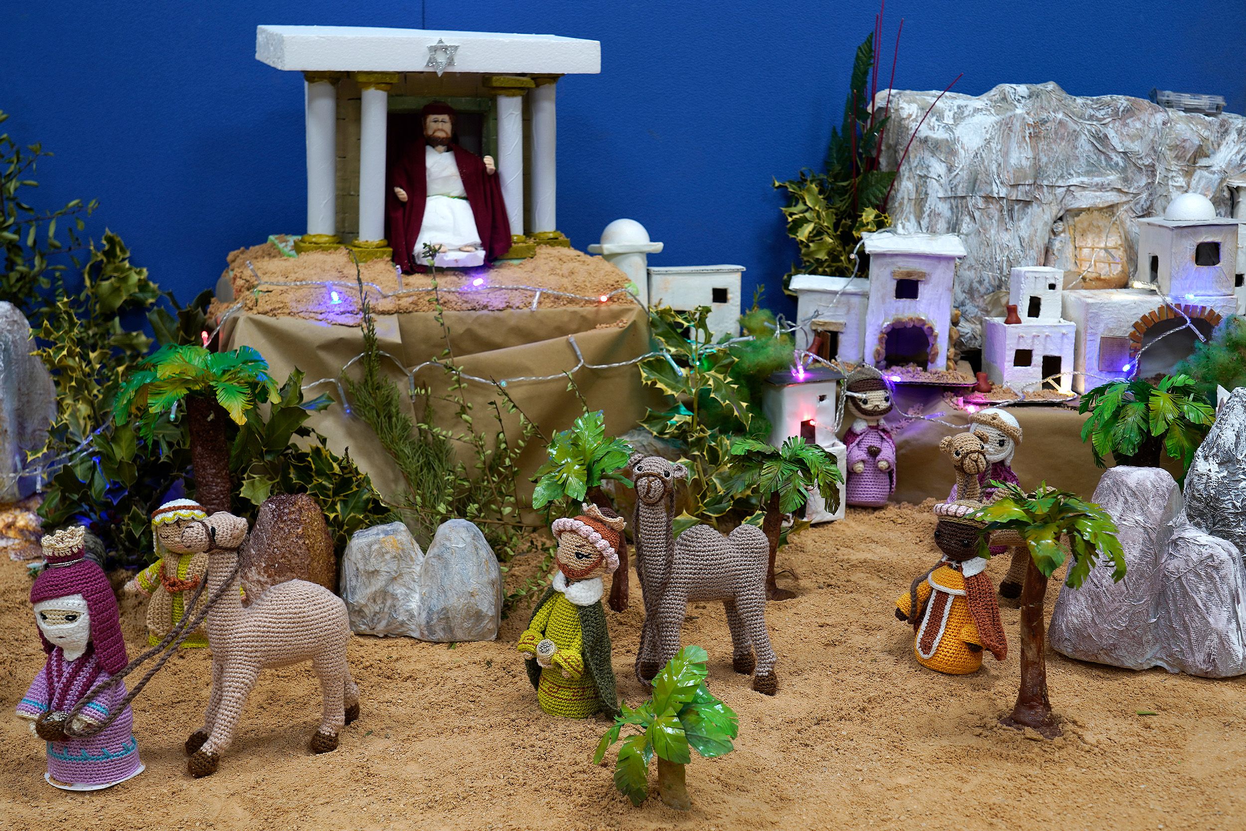 Belén de ganchillo realizado por Josefina. | L.N.C.