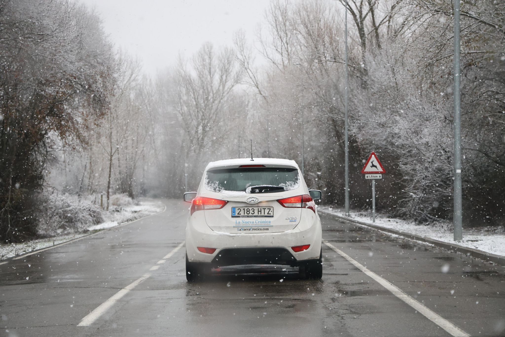 La nieve se ha dejado ver este domingo en buena parte de la provincia. 