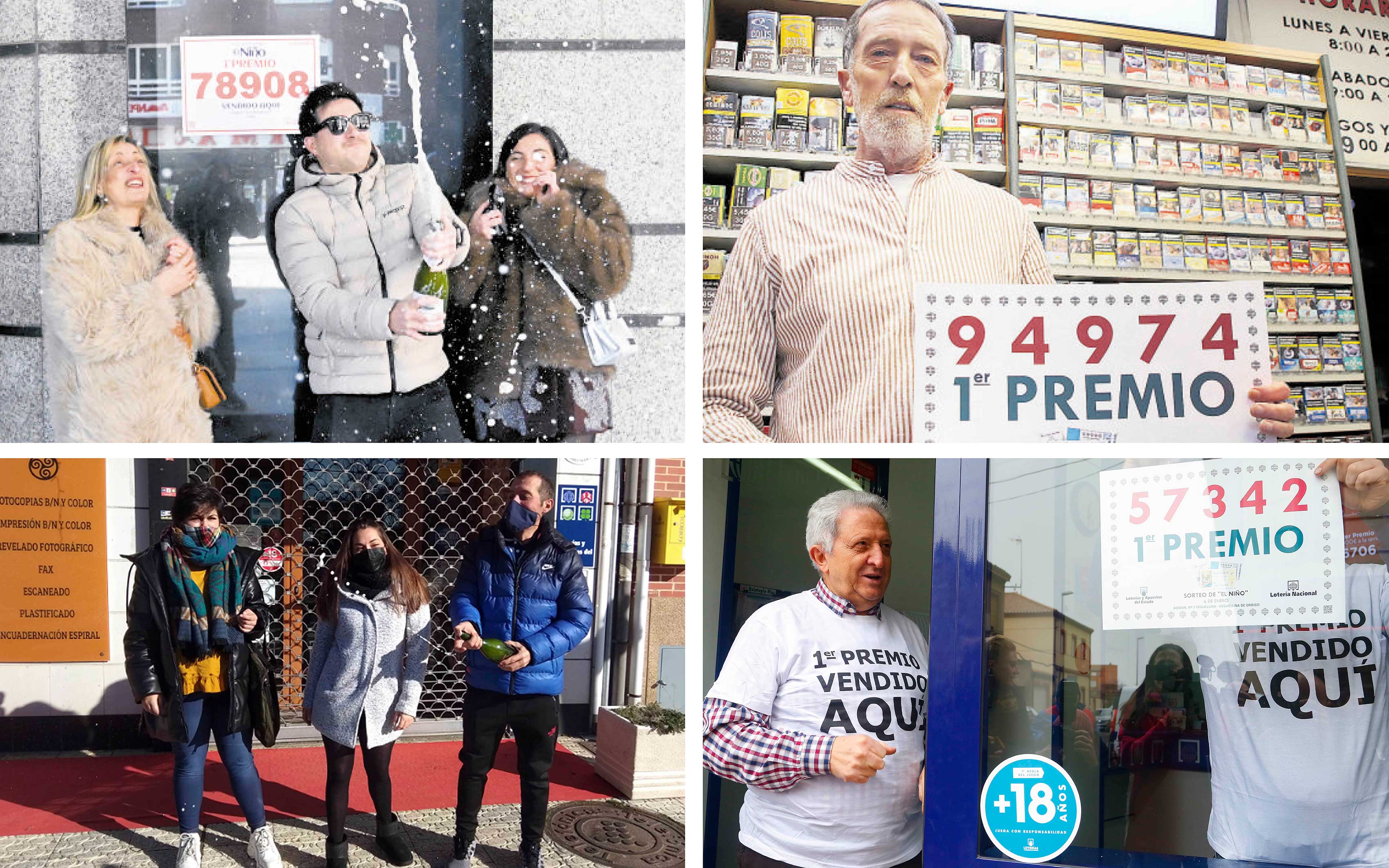 Celebraciones del primer premio de 'El Niño' durante esta década en León. | SAÚL ARÉN/ICAL