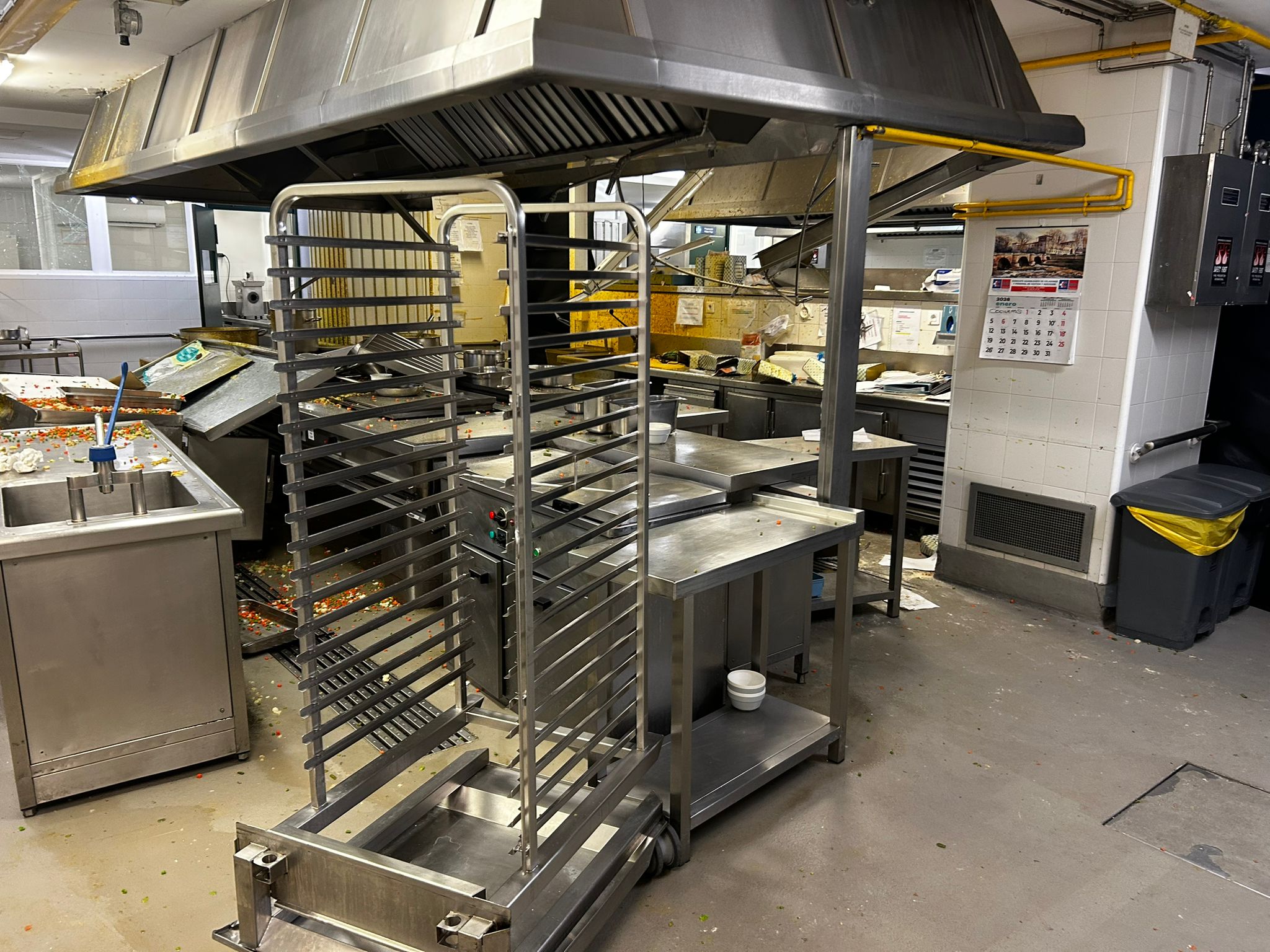 Imagen de la cocina afectada por la explosión hospital. | L.N.C.