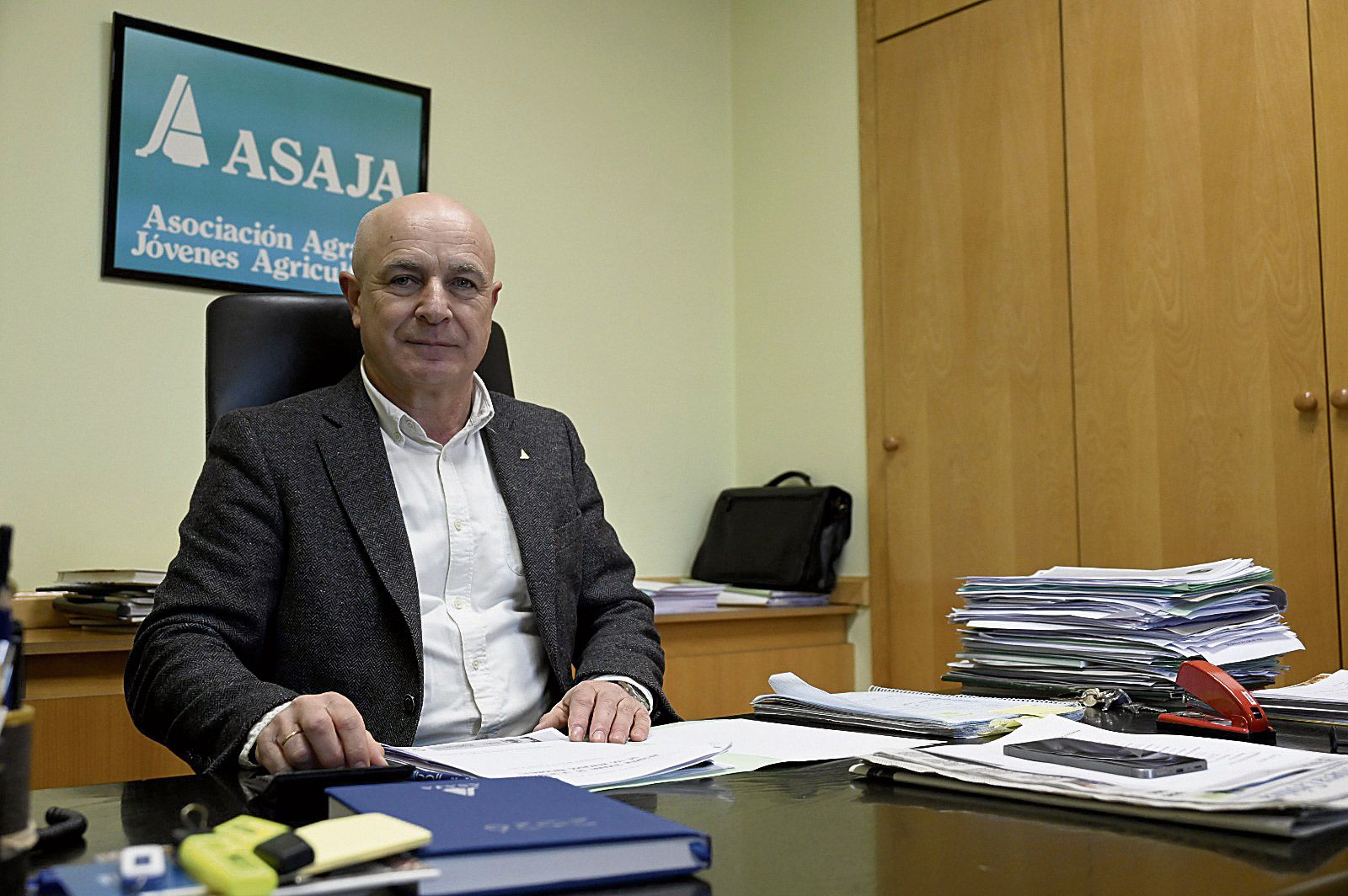 José Antonio Turrado, secretario general de la organización agraria Asaja en León, durante la entrevista. | SAÚL ARÉN