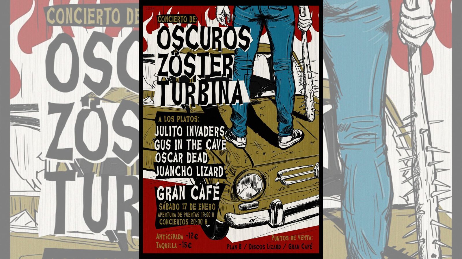 El cartel del evento de este sábado en El Gran Café de León.