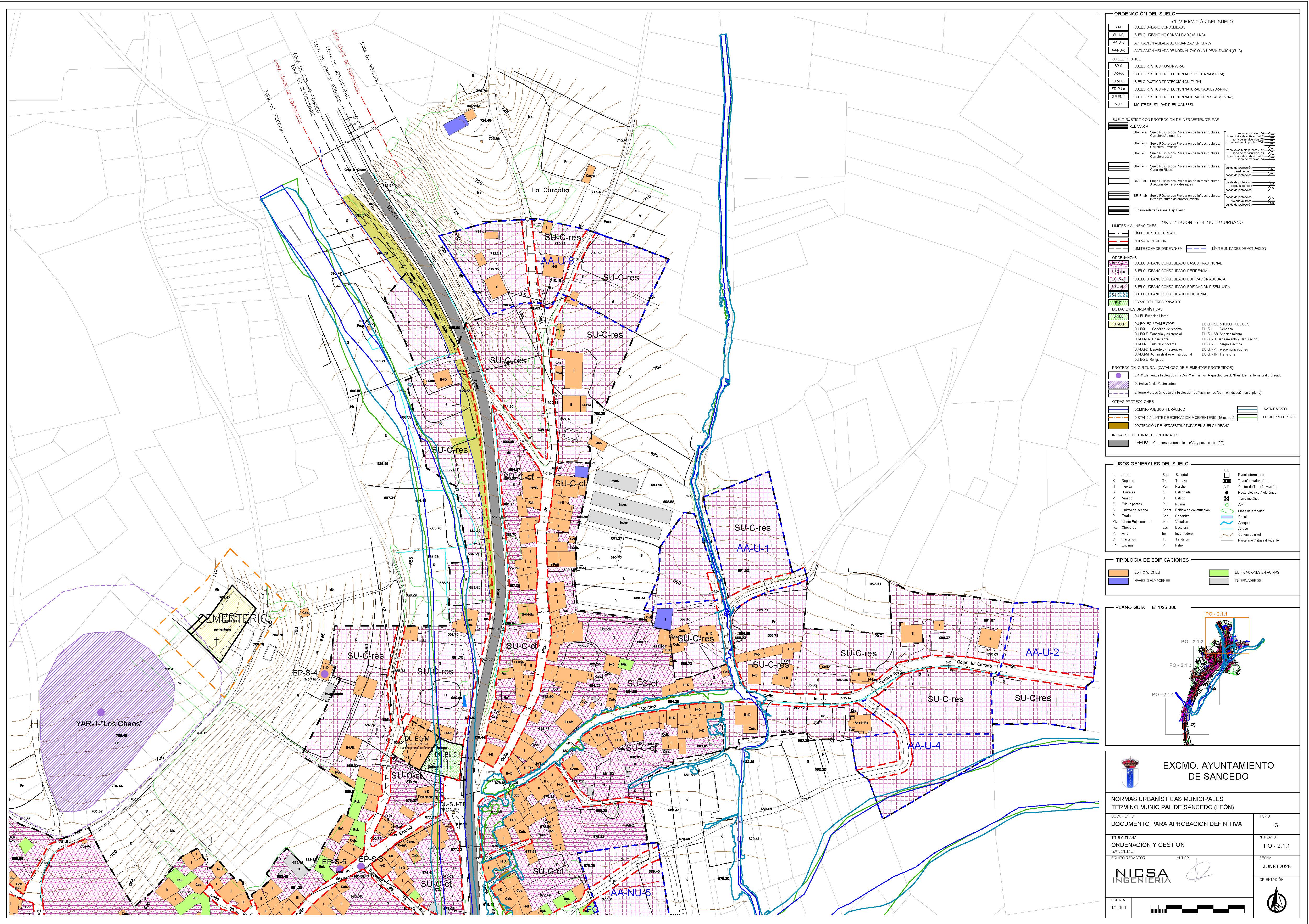 Plano de Sancedo con la nueva ordenación.