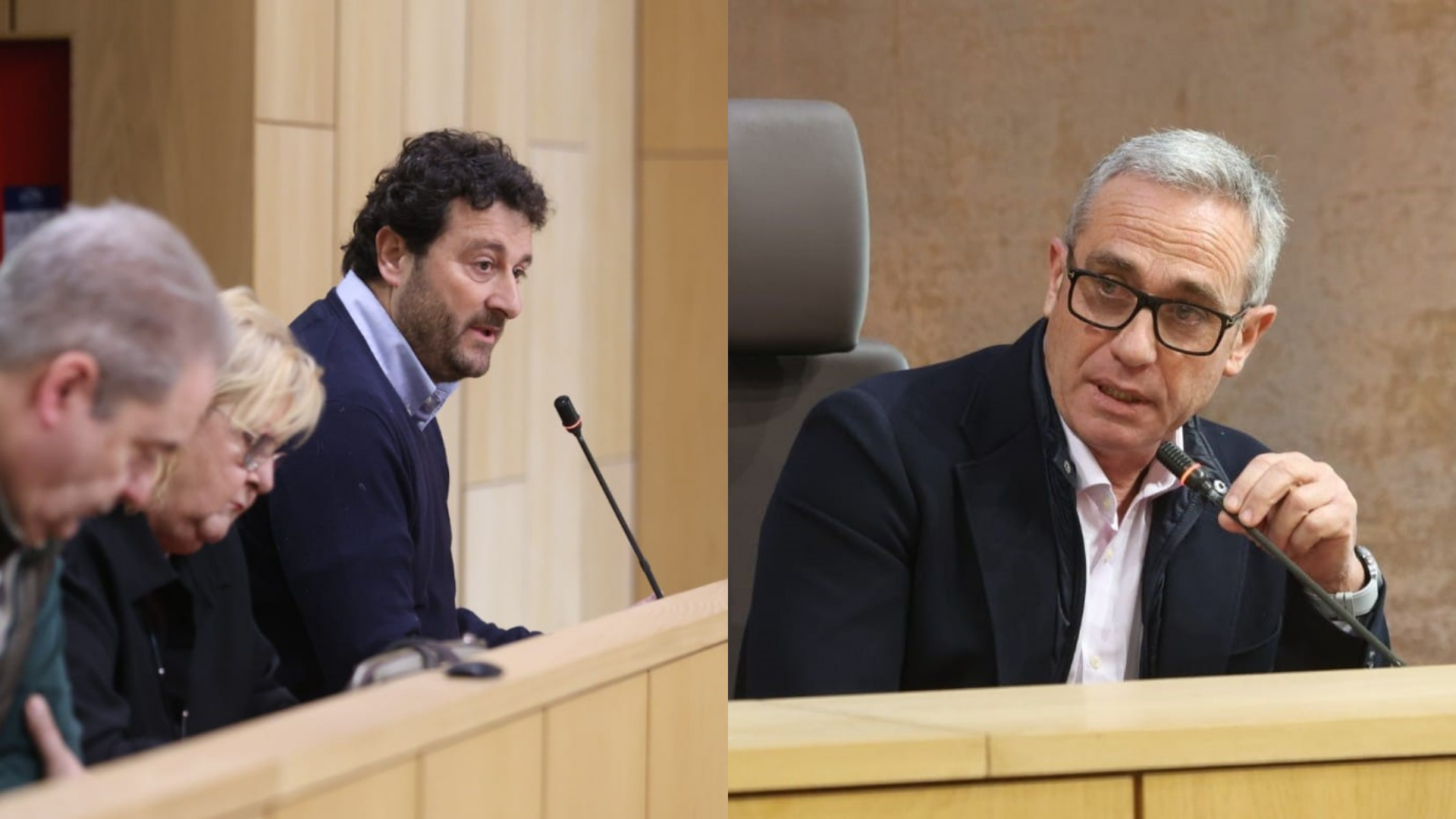 Manuel García, portavoz del PP (i), lideró las preguntas contra el equipo de gobierno, encabezado por el alcalde, Vicente Álvarez (d). | FERNANDO OTERO