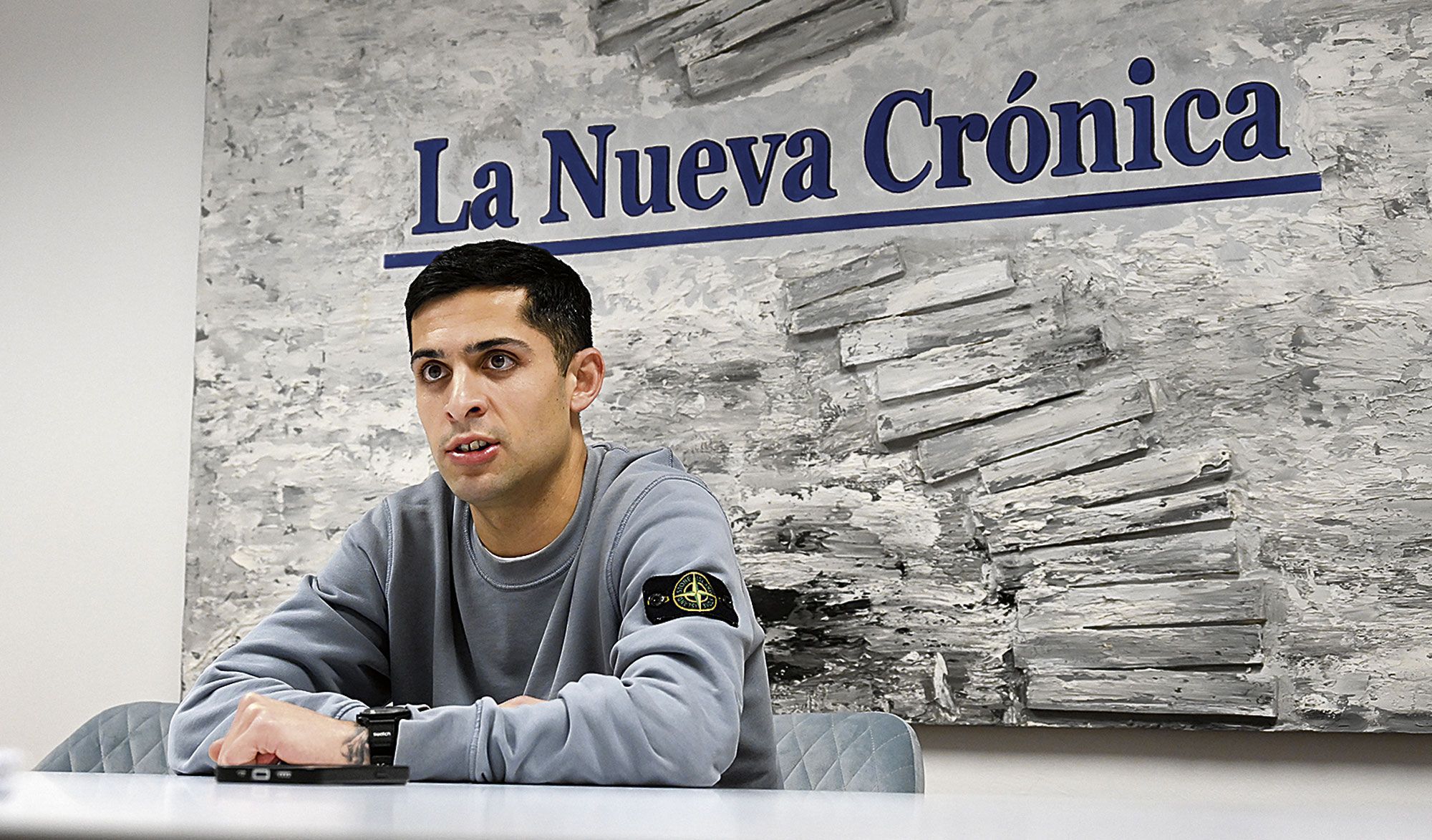 Bicho, jugador de la Cultural, durante la entrevista en la sede de La Nueva Crónica. SAÚL ARÉN