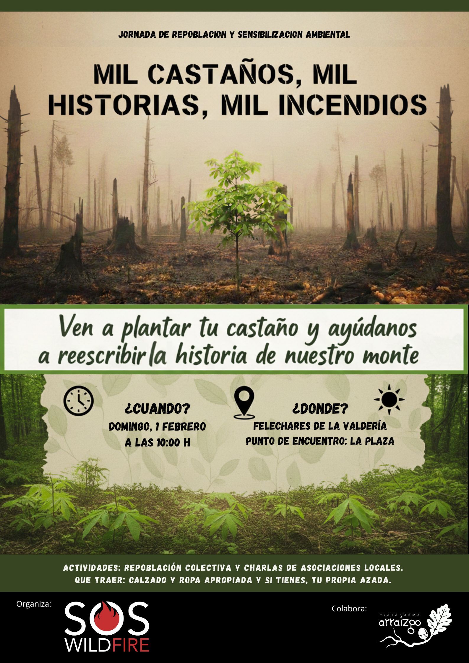 Cartel de la actividad prevista para este domingo,