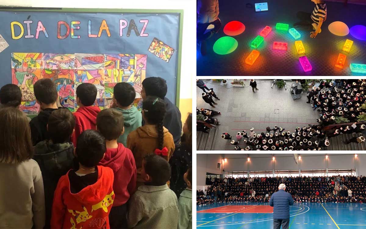 Algunas de las actividades organizadas este viernes en los centros educativos de León. | L.N.C.