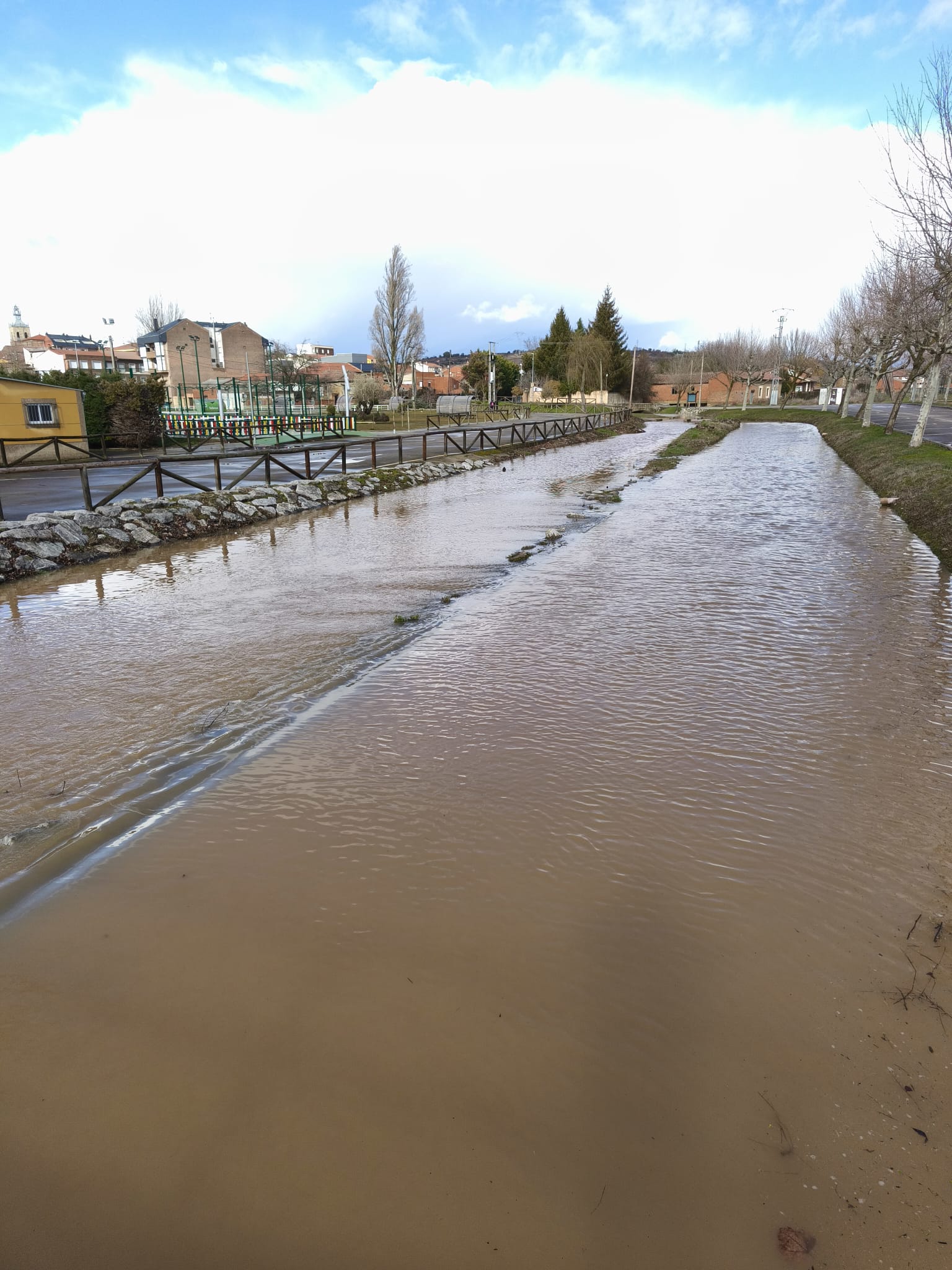Río Órbigo desbordado a su paso por Benavides. | L.N.C.