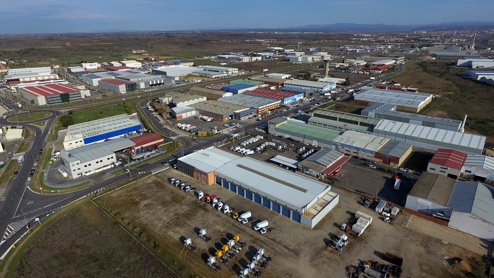 El Polígono Industrial de León en una vista panorámica aérea.|APEPIL