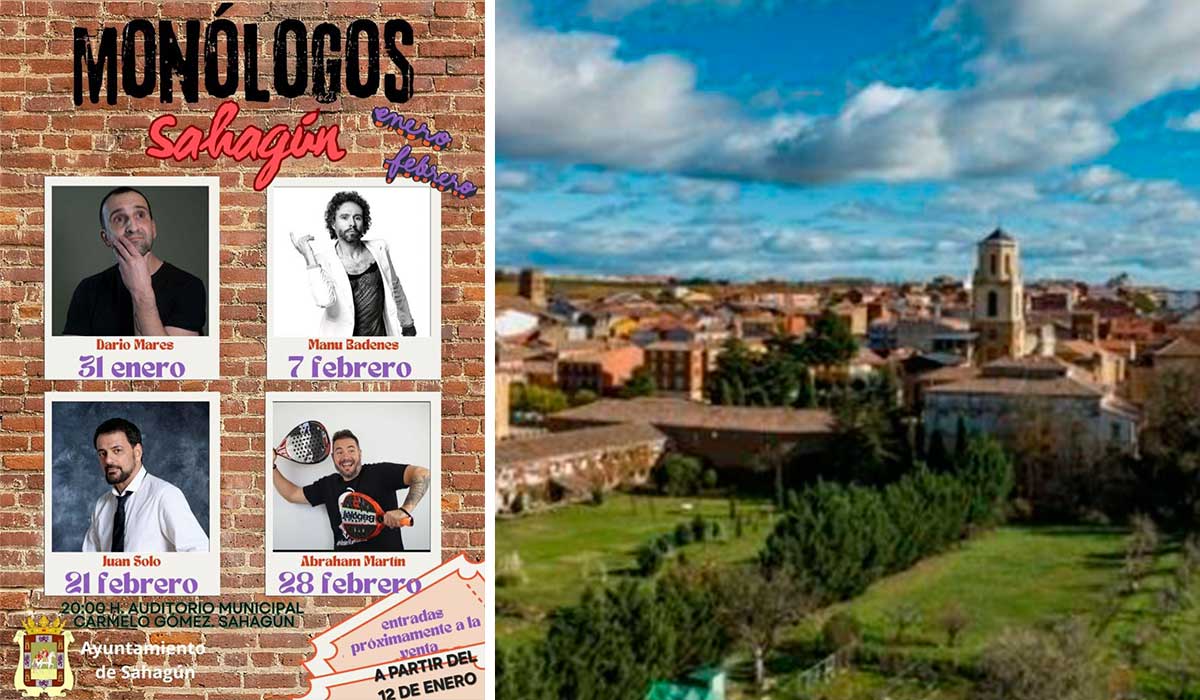 Cartel de la iniciativa y una imagen de archivo de Sahagún. | L.N.C.