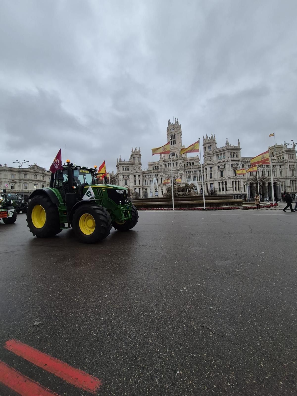  Manifestación de agricultores con tractores para protestar por los acuerdos con Mercosur. 
