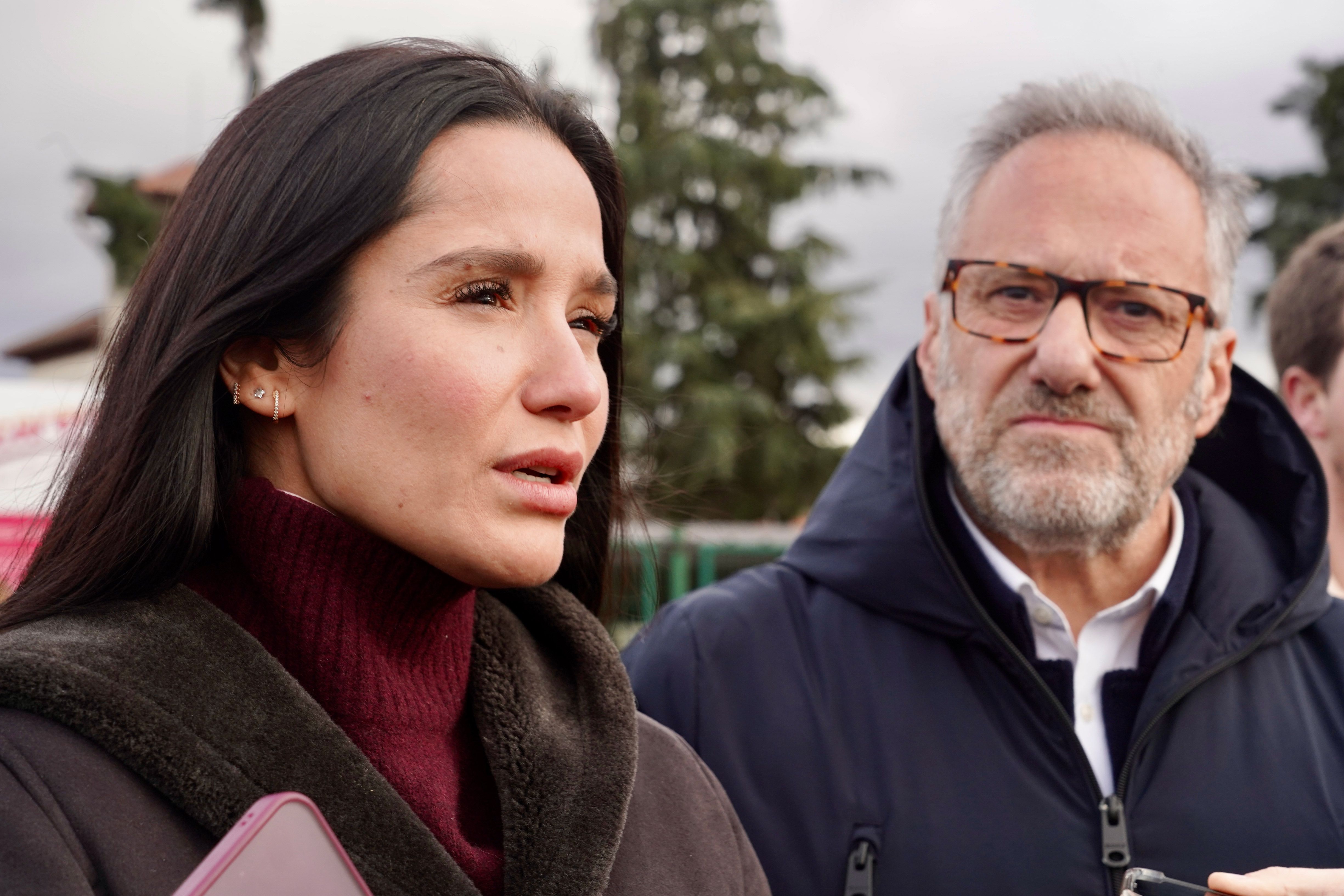 El candidato de Vox a la Junta, Carlos Pollán, junto a la eurodiputada Mireia Borrás. | CAMPILLO (ICAL)
