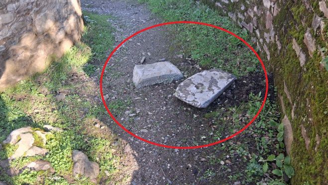 Desprendimientos localizados alrededor del castillo.