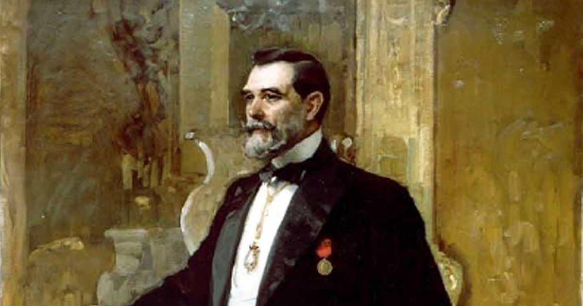 Detalle del retrato que Joaquín Sorolla le hizo posando con un elegante frac, pero llevando en la mano una boina, seguramente a petición de Allende.