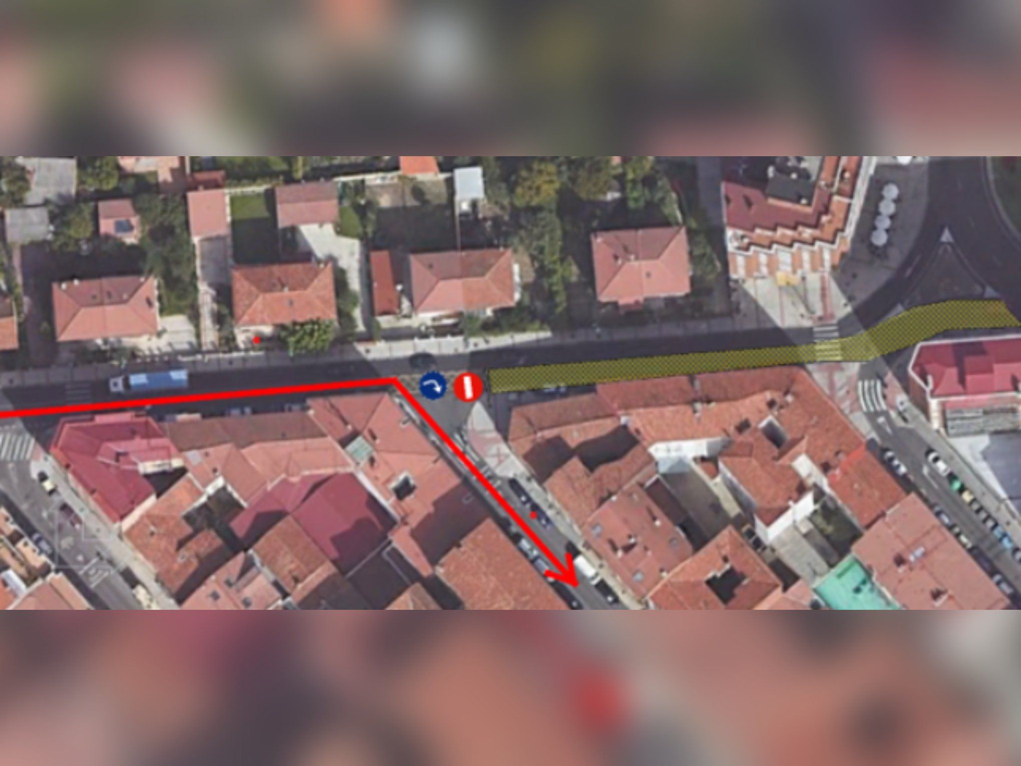 Imagen del corte y del recorrido alternativo. | L.N.C.