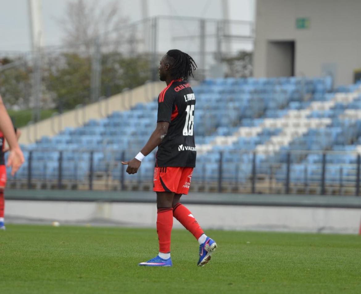 Frimpong durante uno de los momentos del partido ante el Real Madrid Castilla, donde metió el gol de la victoria. REALMADRID