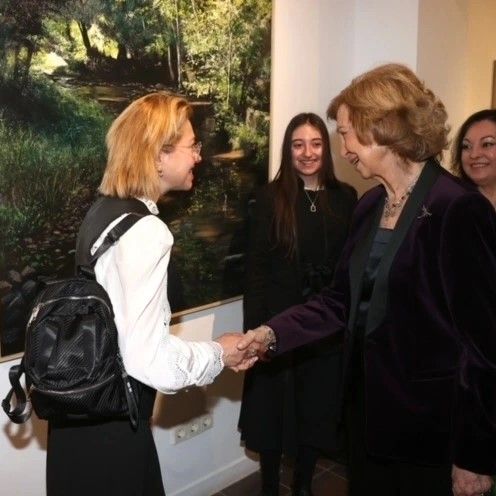 Bret junto a la Reina Emerita doña Sofía en él 58 Premio Reina Sofía.