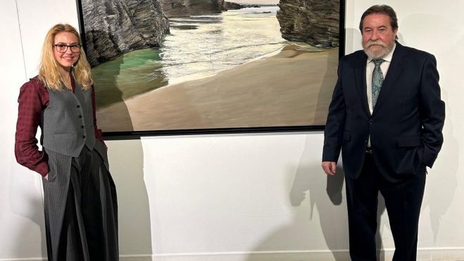 Junto a José Gabriel Astudillo, presidente de la asociación de pintores y escultores de España, en el 61 PREMIO REINA SOFÍA