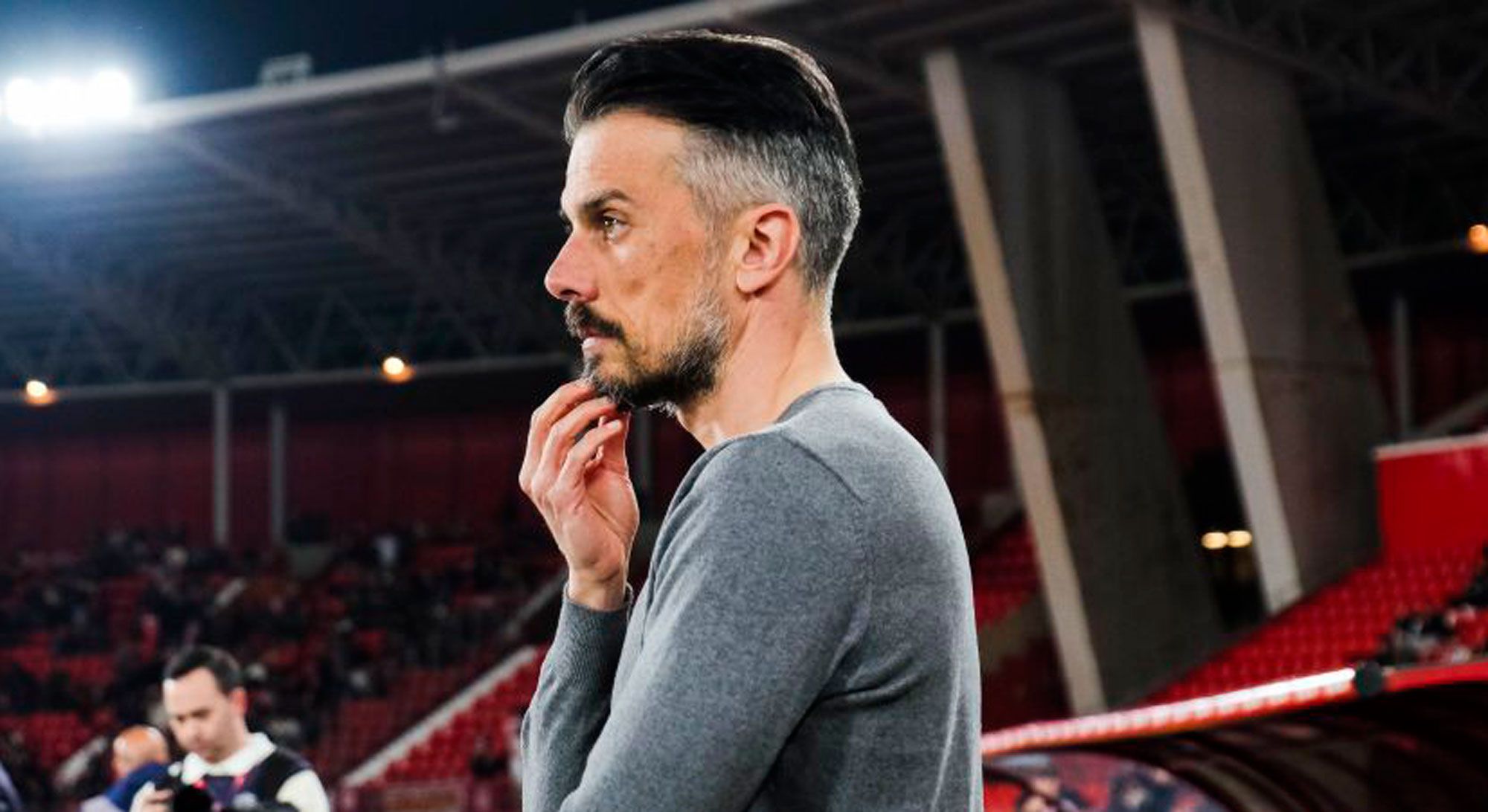 De la Barrera, durante el partido de la Cultural en Almería. | LALIGA