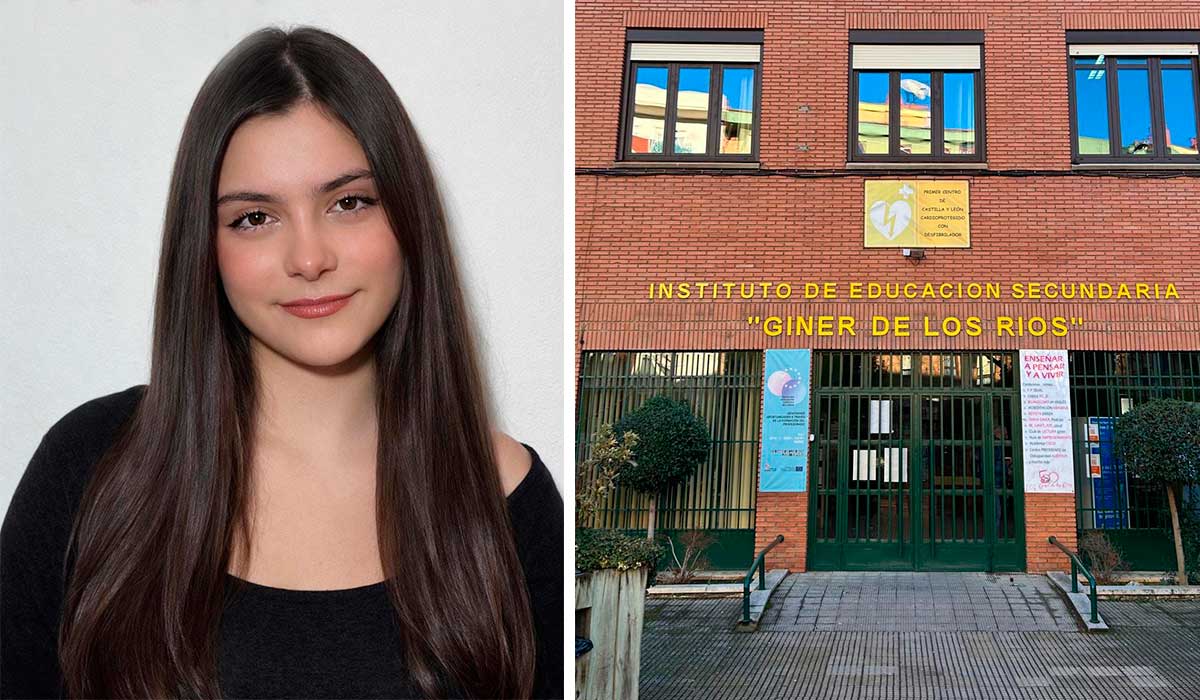 Paula Conde Brizuela y una imagen de archivo de su instituto. | L.N.C.