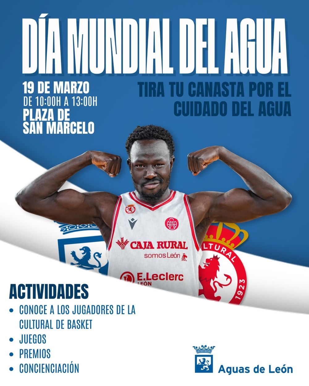 Aguas de León y la Cultural y Deportiva Leonesa Baloncesto impulsan una acción de concienciación sobre el consumo responsable del agua en la Plaza de San Marcelo | L.N.C.