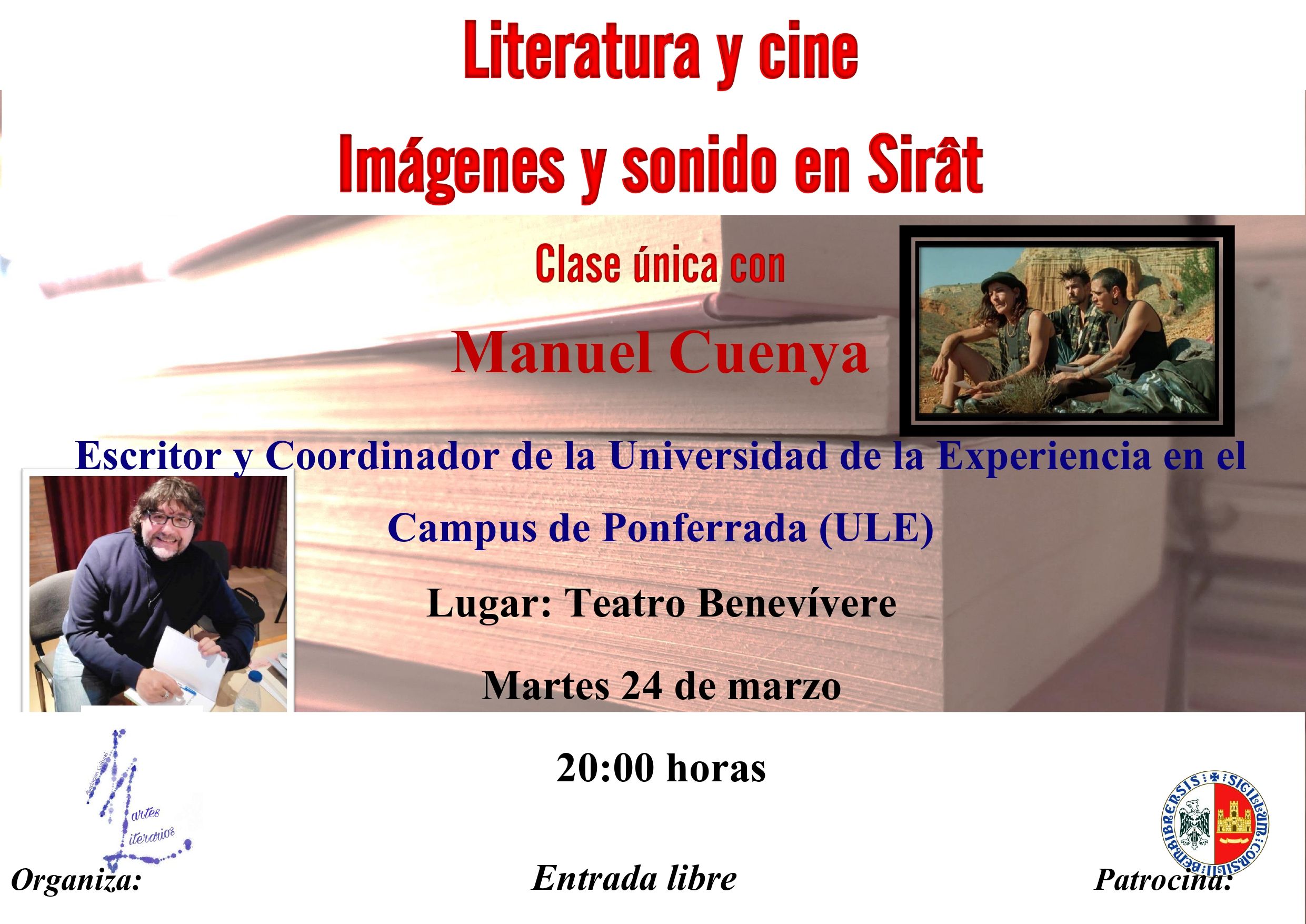 Cartel de la clase titulada 'Literatura y cine: imágenes y sonido en Sirât'.