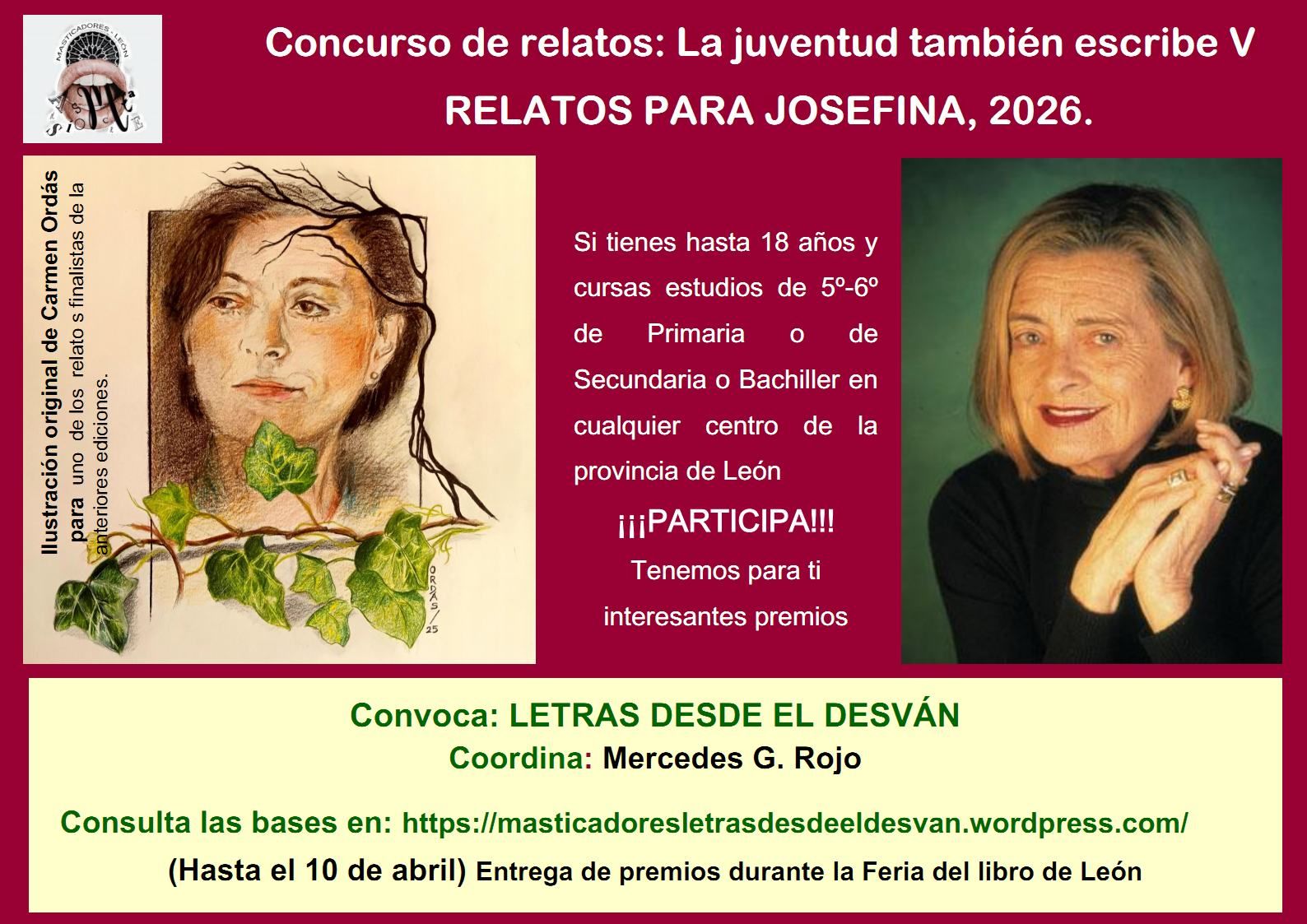 El cartel de la nueva edición del certamen 'Relatos para Josefina'.