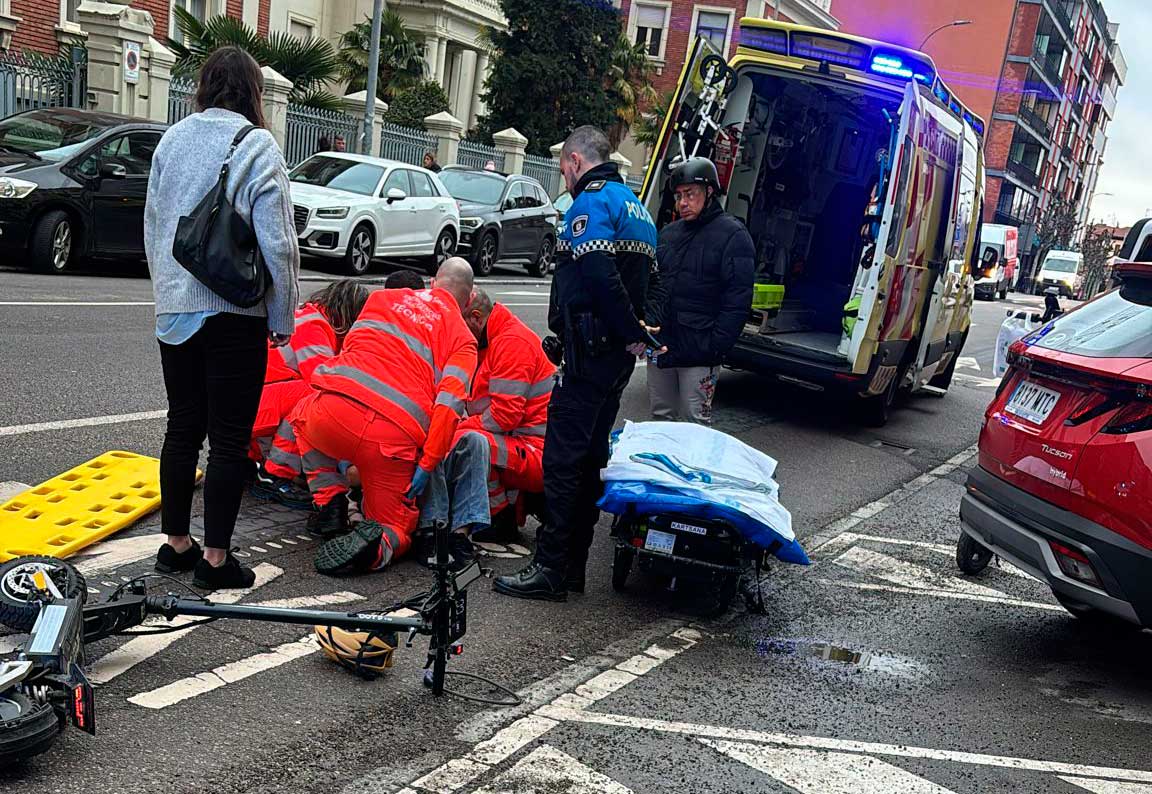 Un siniestro reciente en León en el que estuvo involucrado el usuario de un patinete. | L.N.C.