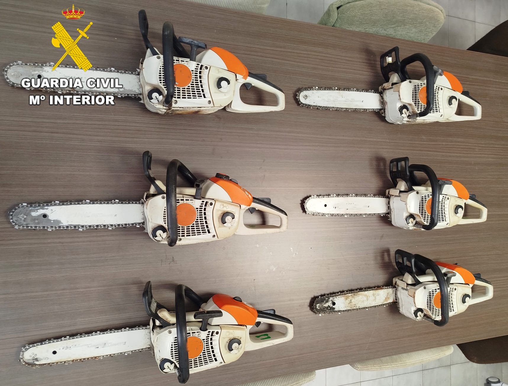 Las motosierras robadas ya han sido recuperadas por la Guardia Civil. | GC
