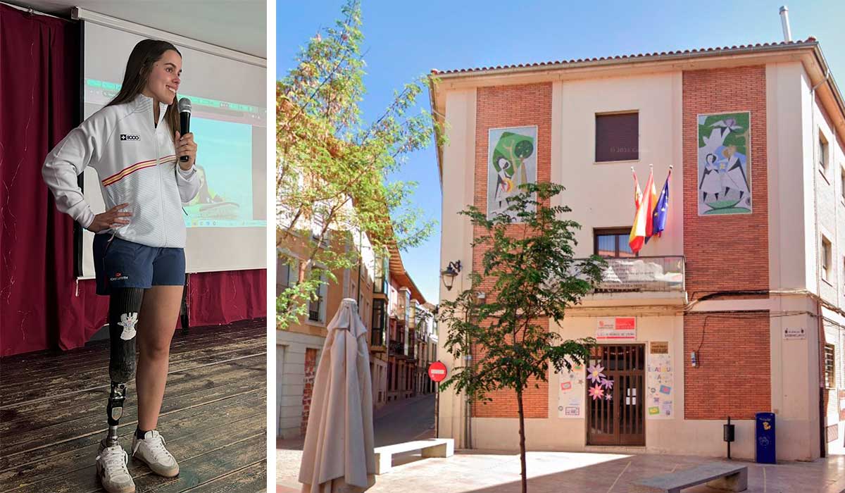 Charla de María Martín-Granizo y una imagen de archivo del centro educativo.| L.N.C. Charla de María Martín-Granizo y una imagen de archivo del centro educativo.| L.N.C.