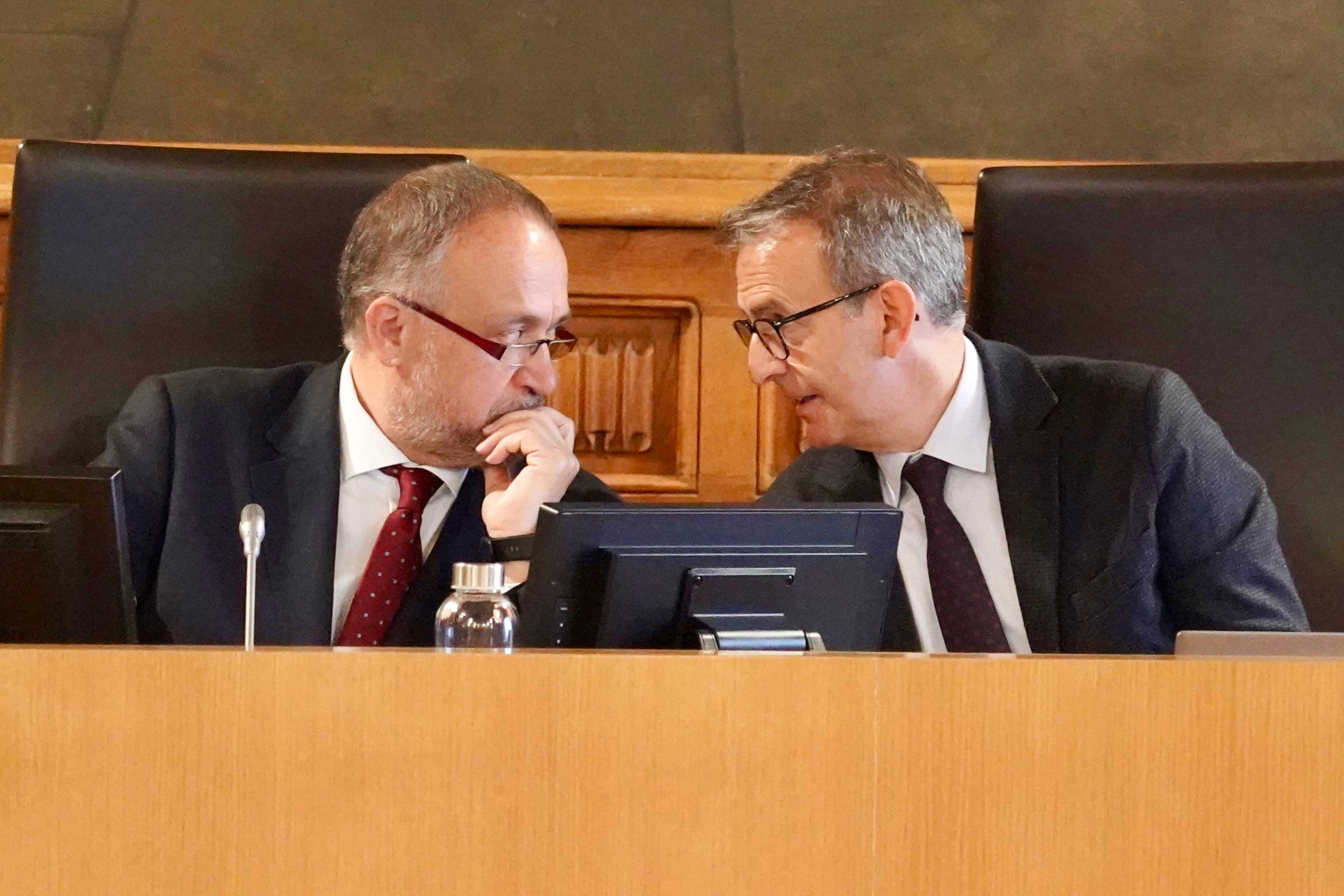 Un instante del pleno celebrado este miércoles en la Diputación de León. | ICAL