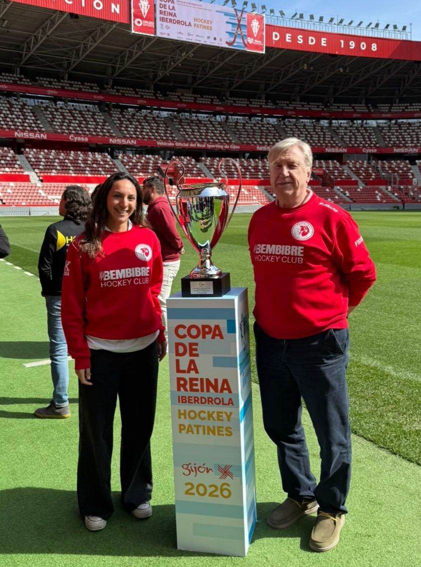 Gisela Vicente y Carlos Figueroa en El Molinón, sede del sorteo de la Copa de la Reina. BHC