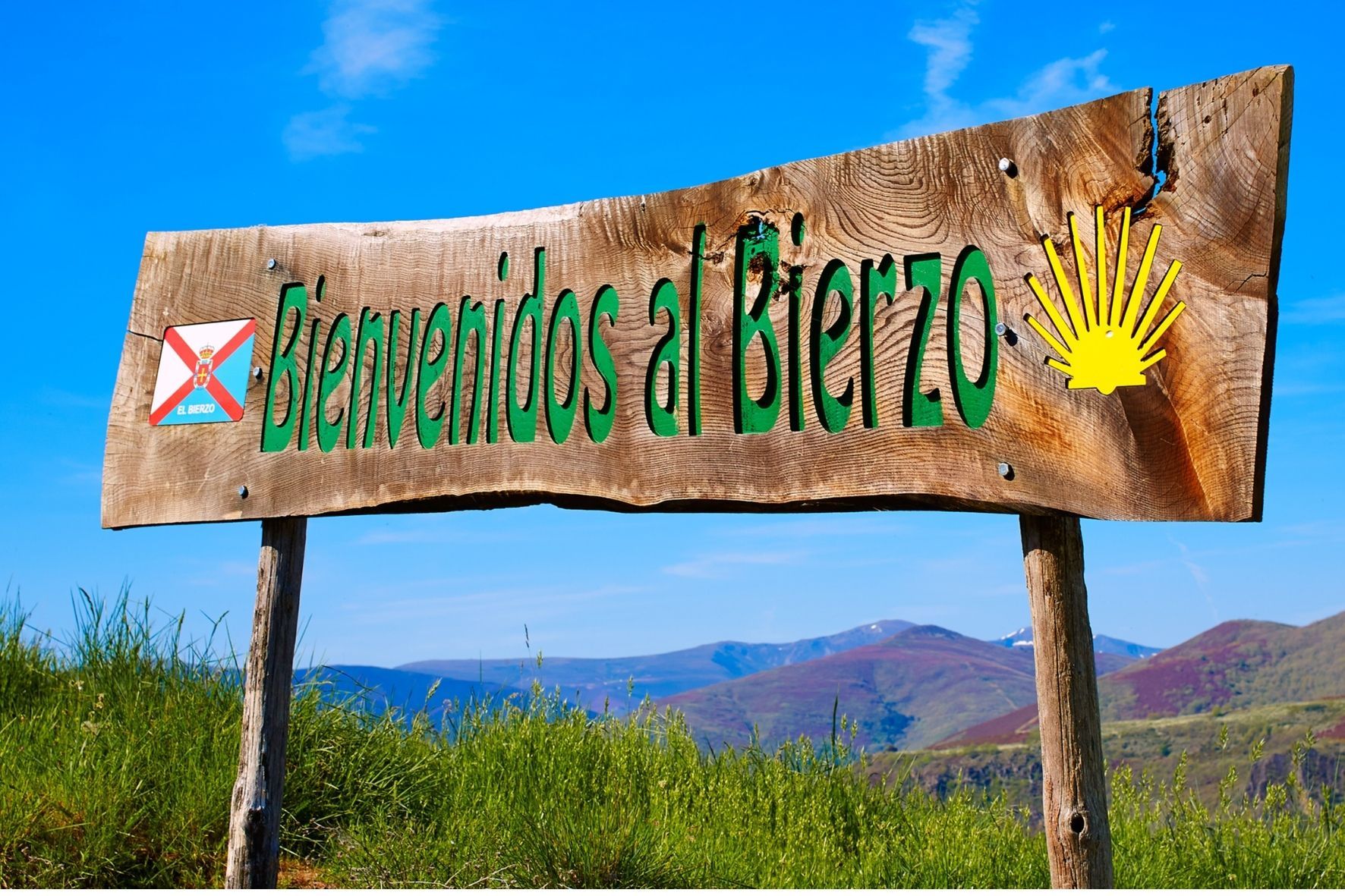 Cartel de bienvenida a la comarca del Bierzo.