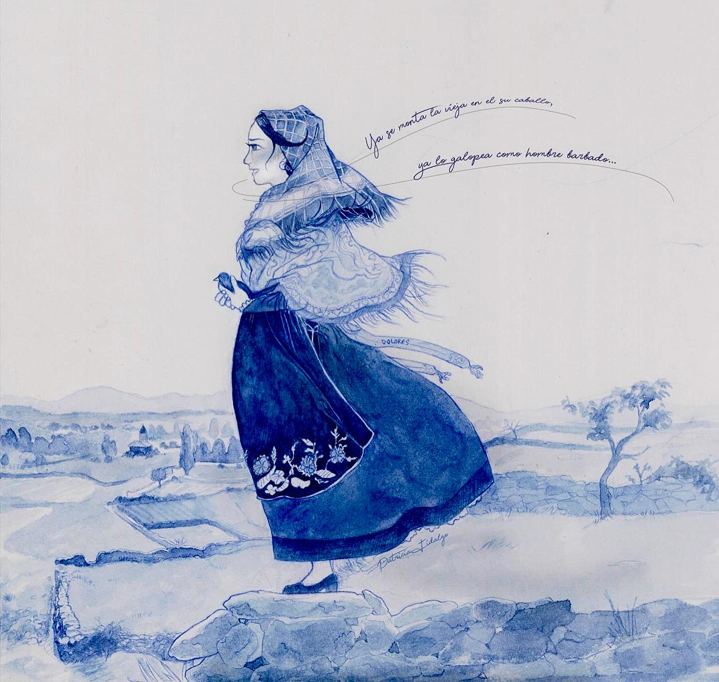 Ilustración de la portada del libro dedicado a Dolores Fernández Geijo 