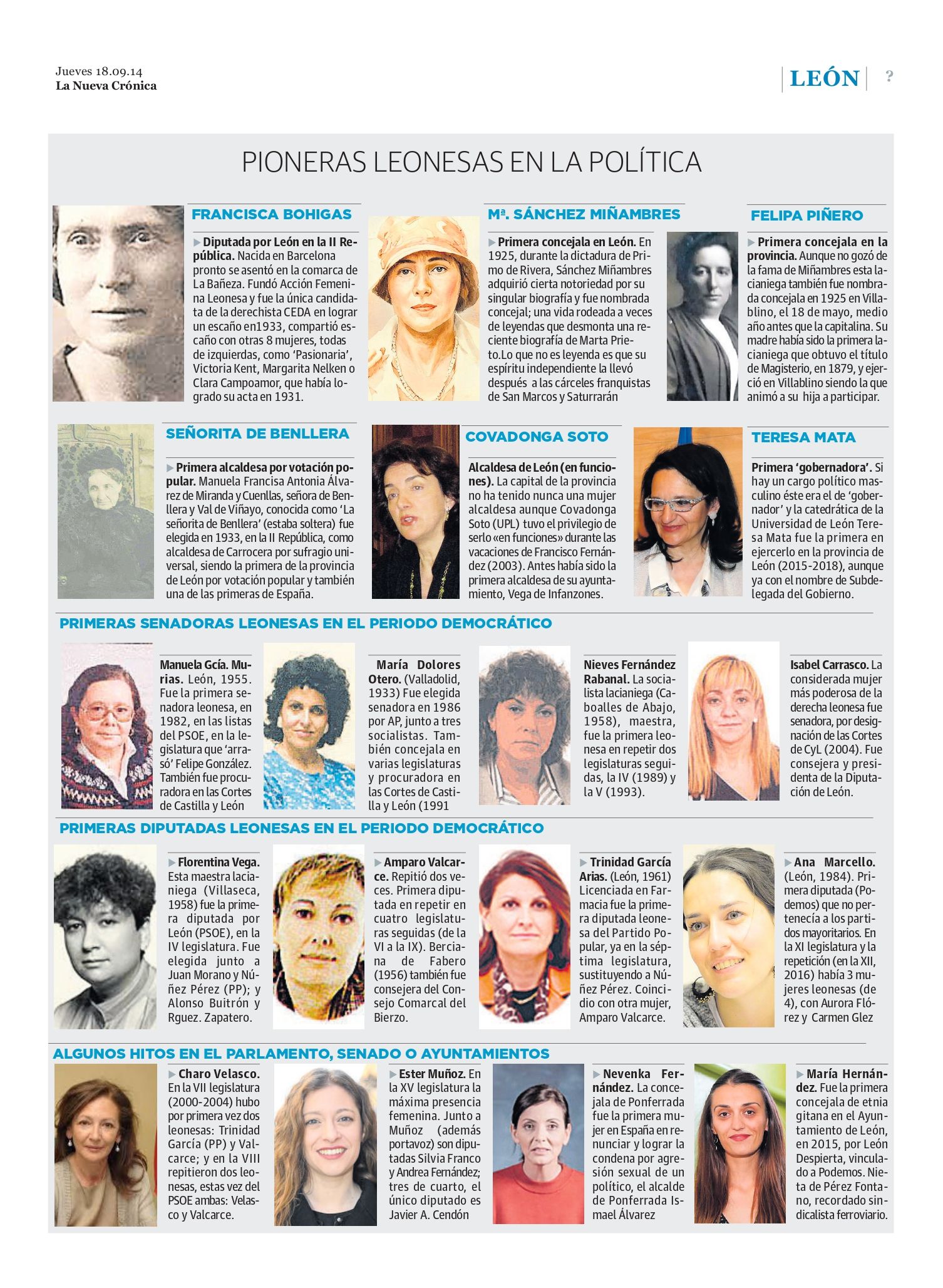Pioneras leonesas en la política