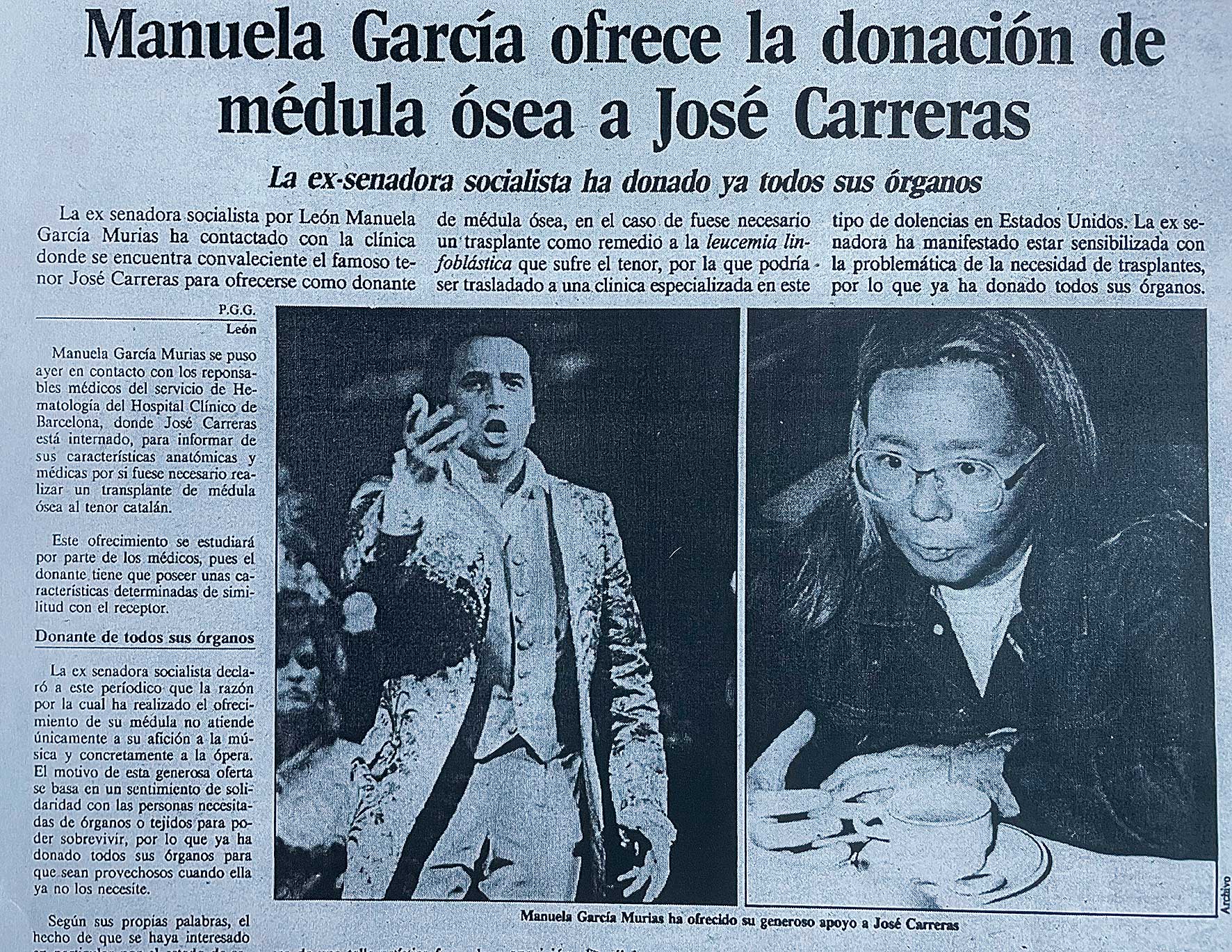 Manuela García, primera senadora leonesa y noticia por su solidaridad