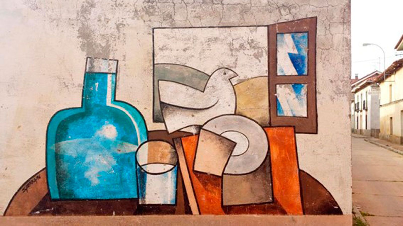 Mural de Manuel Sierra en el que han de inspirarse los microrrelatos. | L.N.C. Mural de Manuel Sierra en el que han de inspirarse los microrrelatos. | L.N.C.