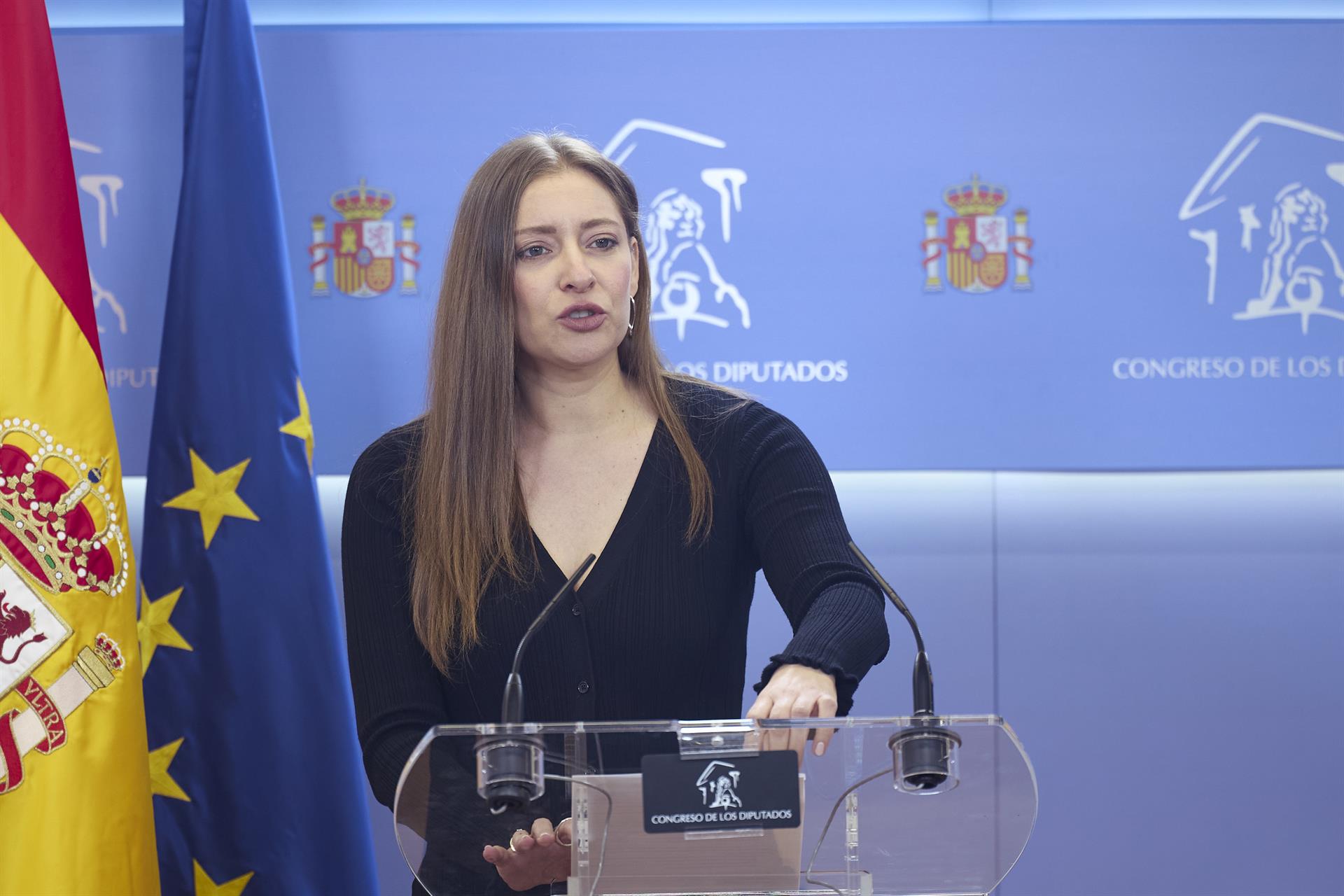 La portavoz del PP en el Congreso, Ester Muñoz, durante una rueda de prensa, en el Congreso de los Diputados. | JESÚS HELLÍN (EUROPA PRESS) La portavoz del PP en el Congreso, Ester Muñoz, durante una rueda de prensa, en el Congreso de los Diputados. | JESÚS HELLÍN (EUROPA PRESS)